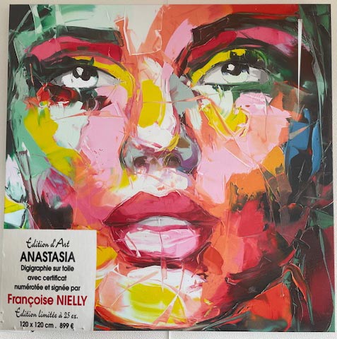 Edition d´art ANASTASIA
Digigraphie sur toile avec certificat numérotée et signée par François Nielly
Edition limitée à 25 ex.
120x120 cm - 899 €
